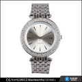 wholesale luxury watch bracelet, stones bezel quartz silver women watch